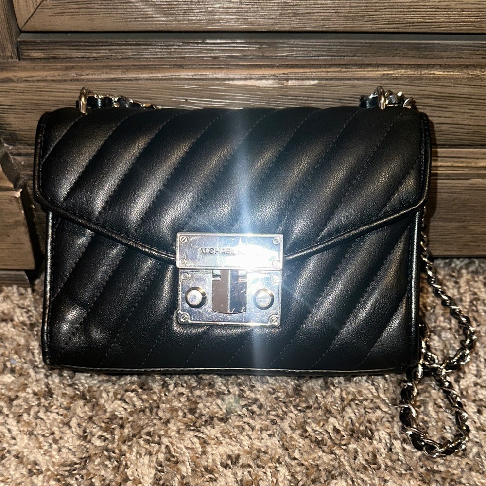 Michael Kors Black Quilted Crossbody Bag